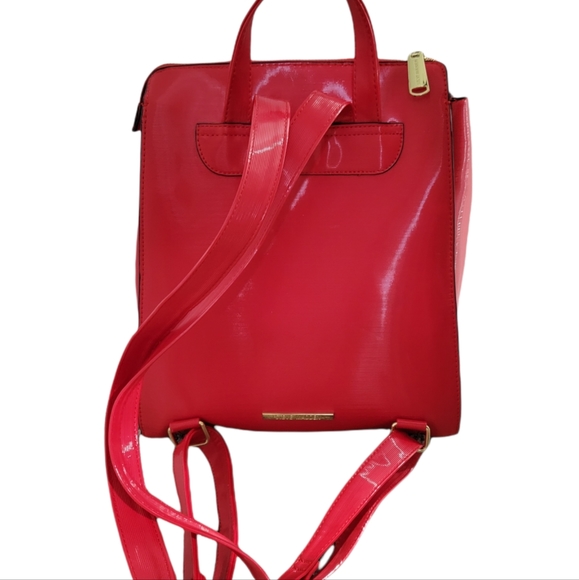 New Without Tags! Steve Madden Shiny Red BHart Backpack Bag - Picture 2 of 5
